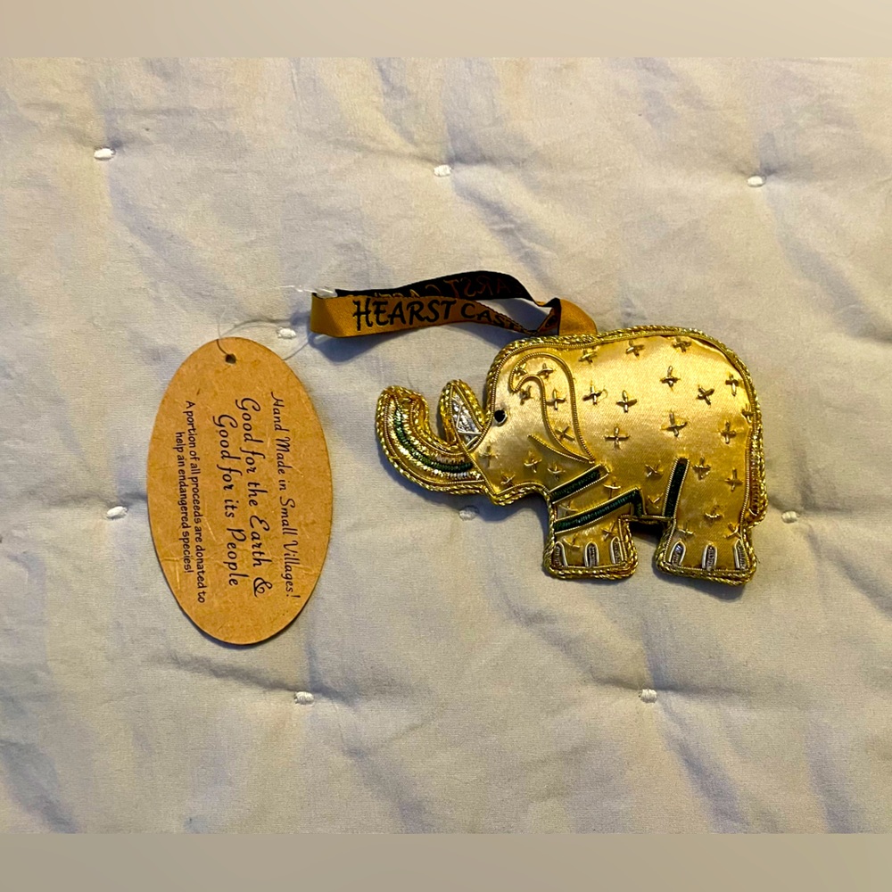 Handmade elephant Christmas ornament